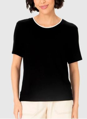 Blusa Manga Curta Malwee 1000114189 Feminina Decote Trabalhado Viscose T. P/XGG