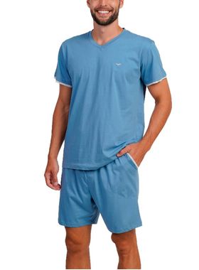 Pijama Curto Podiun 268032 Masculino Gola V Com Bolsos Algodão T. M/XG