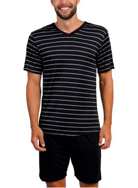 Pijama Curto Podiun 268011 Masculino Listrado Gola V Liganete T. M/XG