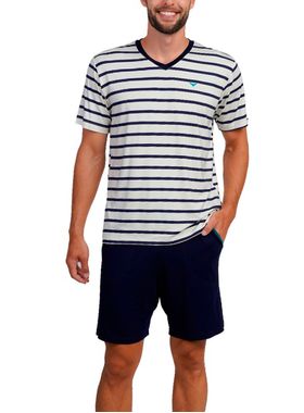 Pijama Curto Podiun 268057 Masculino Listrado Com Bolsos Viscolycra T. P/GG