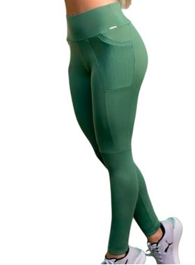 Calça Legging Selene 24663.001 Feminina Fitness Com Bolsos Microfibra T. P/GG