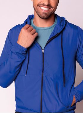 Jaqueta Corta Vento Selene 22030.001 Masculina Capuz Poliéster T. P/GG