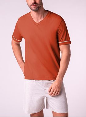 Pijama Curto Lupo 28000-001 Masculino Gola V Algodão T. P/XG