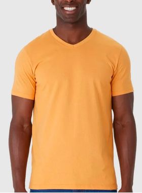 Camiseta Manga Curta Malwee 1000004422 Masculina Gola V Algodão T. P/XGG