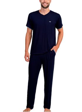 Pijama Longo Podiun 268049 Masculino Gola V Viscolycra T. P/GG