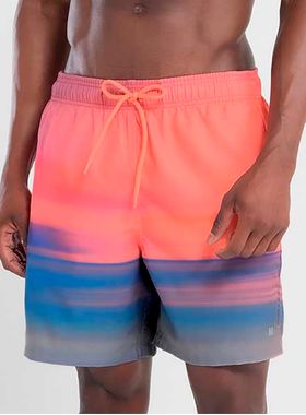 Shorts Praia Mash 615.36 Masculino Estampa Sunset Com Bolsos Poliéster T. P/GG