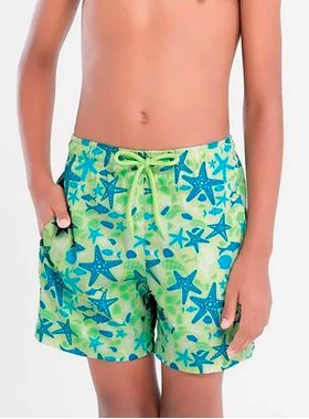 Shorts Praia Mash 619.69 Infantil Estrela Do Mar Com Bolsos Poliéster T. P/GG