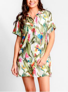 Chemise Manga Curta Arsiè 06B.160.5055 Feminina Estampada Poliéster T. P/GG