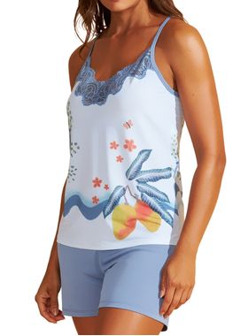 Short Doll Recco 18016 Feminino Estampado Renda e Microfibra T. 42/48