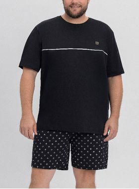 Pijama Curto Mensageiro Dos Sonhos 0132162M Plus Size Estampado Algodão T. EG/EGG