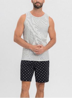Pijama Curto Mensageiro Dos Sonhos 0131945 Masculino Estampado Algodão T. M/GG