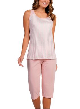 Pijama Pescador Regata Podiun 265014 Feminino Listrado Liganete T. P/XG