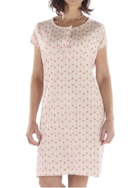 Camisola Curta Pzama 050302 Feminina Peitilho Com Botões Estampada Algodão T. M/EG