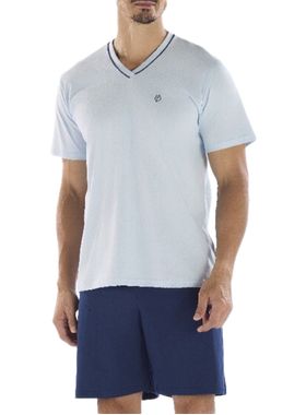 Pijama Curto Pzama 6012.252 Masculino Gola V Meia Malha T. M/GG