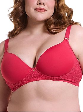 Sutiã Base Nayane SP 01 0014 Plus Size Com Bojo e Aro Renda e Microfibra T. 48/54