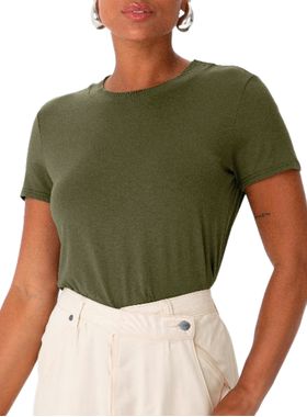 Blusa Manga Curta Mullet Enfim 1000058544 Feminina Viscose Stretch T. P/GG