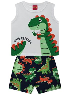Conjunto Regata Kyly 1001328 Infantil Dinossauro Algodão T. 02/03
