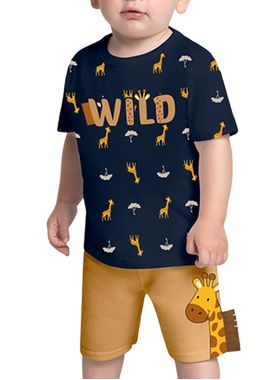 Conjunto Curto Kyly 1001332 Infantil Girafas Algodão T. 02/03