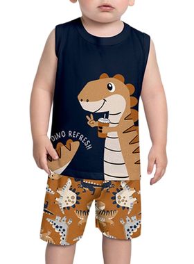 Conjunto Regata Kyly 1001328 Infantil Dinossauro Algodão T. 02/03