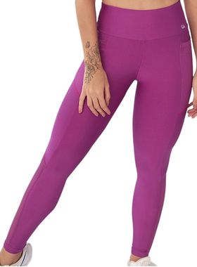 Calça Legging Delrio Sport V660422 Feminina Recorte e Bolsos Poliamida T. P/GG