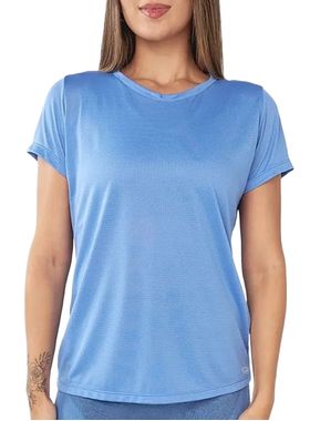 Camiseta Manga Curta Delrio Sport V650122 Feminina Alongada Poliamida T. P/GG