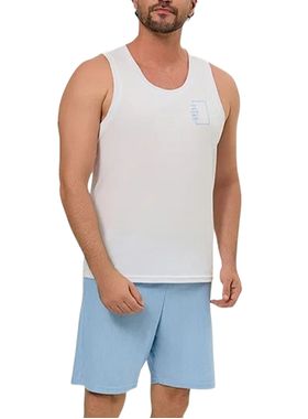 Pijama Curto Regata Bela Notte 10011627 Masculino Listrado Algodão T. M/GG