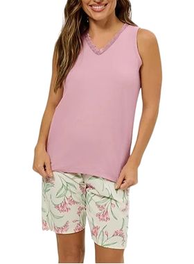 Bermudoll Bela Notte 10011608 Feminino Regata Floral Algodão T. P/GG