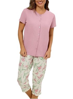 Pijama Capri Bela Notte 10011609 Feminino Floral Algodão T. P/GG