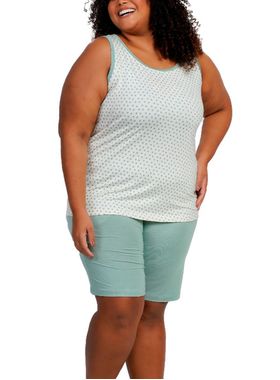 Bermudoll Regata Podiun 265083X Feminino Plus Size Com Bolsos Poá Viscolycra T. G1/G3