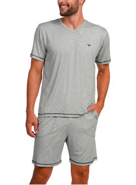 Pijama Curto Podiun 268041 Masculino Gola V Com Bolsos Viscolycra T. M/GG
