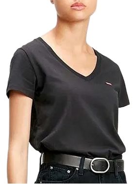 Camiseta Manga Curta Levi's LB0020093 Feminina Decote V Perfect Algodão T. P/GG