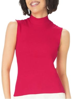 Blusa Regata Malwee 1000117849 Feminina Gola Alta Ribana T. P/GG