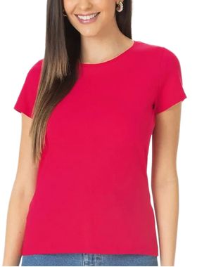 Blusa Baby Look Malwee 1000004499 Feminina Decote Redondo Algodão T. P/XGG