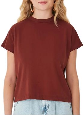 Blusa Manga Curta Malwee 1000120770 Feminina Sem Cavas Algodão Comfy T. P/GG