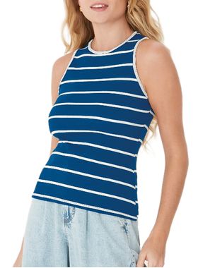 Regata Malwee 1000123841 Feminina Listrada Ribana Algodão T. P/GG