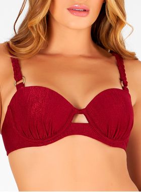 Top Bojo Banho de Mar 622.102 Feminino Texturizado Alça Trançada Microfibra T. 44/48