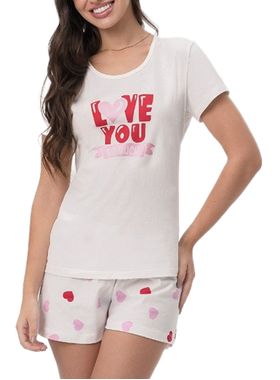 Short Doll Mensageira da Paz 033480 Feminino Estampa Love Algodão  T. M/GG