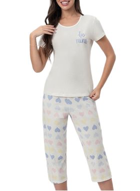Pijama Pescador Mensageira da Paz 033470 Feminino Corações Algodão T. P/GG