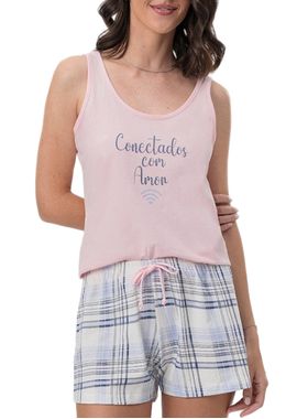 Short Doll Mensageira da Paz 033475 Feminino Xadrez Meia Malha T. M/GG