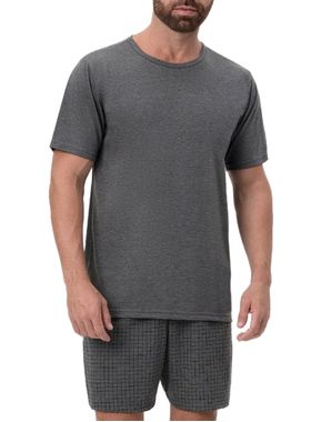 Pijama Curto Mensageira da Paz 033484 Masculino Xadrez Meia Malha T. M/GG