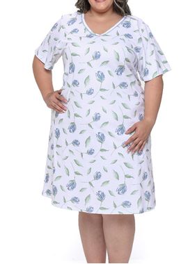 Camisola Curta Paulienne 210.75 Feminina Plus Size Estampada Malha Algodão T. 44/54