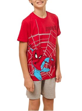 Pijama Curto Marvel 53.27.0021 Juvenil Homem Aranha Meia Malha T. 10/14
