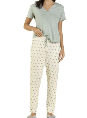 Pijama Longo Inspirate 143150 Feminino Poá Viscose T. P/GG