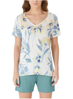 Pijama Curto Malwee 1000133248 Feminino Estampado Viscose Stretch T. P/XGG