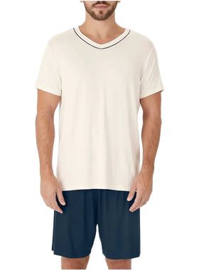 Pijama Curto Malwee 1000133216 Masculino Gola V Viscose T. P/XGG