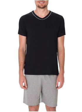 Pijama Curto Malwee 1000133216 Masculino Gola V Viscose T. P/XGG