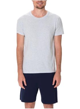 Pijama Curto Malwee 1000133204 Masculino Gola Redonda Meia Malha Algodão T. P/GG