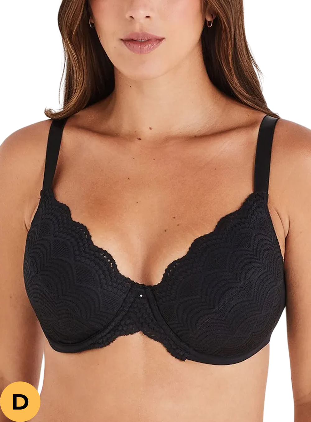 Sutiã Super Lift Liz 51535 Vellumare Taça D Microfibra T. 42D/44D 381-SUPER BLACK