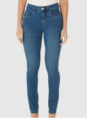 Calça Jeans Skinny Malwee 1000129043 Feminina Cintura Média Stretch T. 38/46