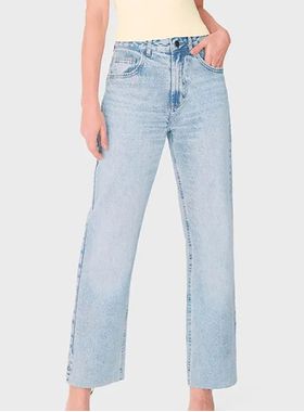 Calça Jeans Reta Enfim 1000131511 Feminina Barra Desfiada Algodão T. 38/46